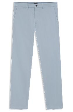 Regular-fit chinos in stretch-cotton satin