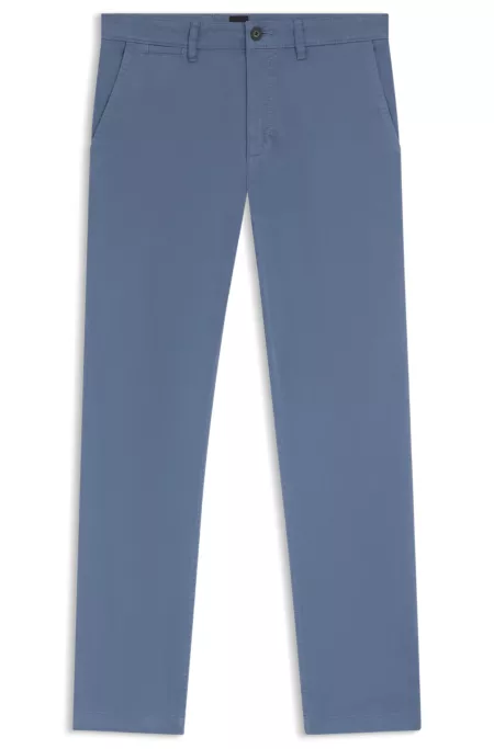 Regular-fit chinos in stretch-cotton satin
