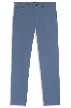 Regular-fit chinos in stretch-cotton satin