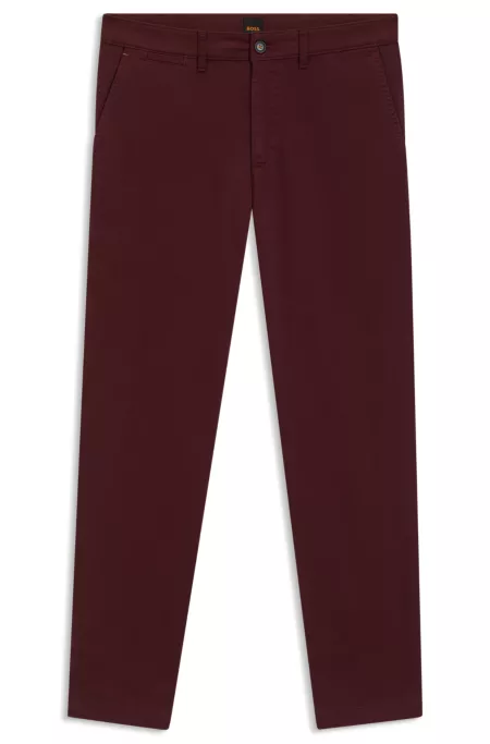 Regular-fit chinos in stretch-cotton satin
