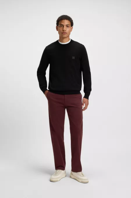 Regular-fit chinos in stretch-cotton satin