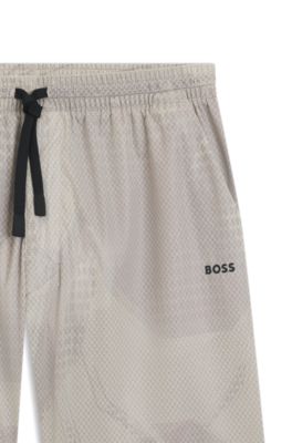 Short Active en mesh lamin&eacute; &agrave; imprim&eacute; int&eacute;gral, Beige clair