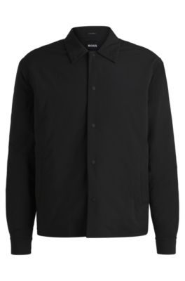 Relaxed-fit overshirt with lightweight padding, Black