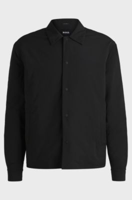Relaxed-fit overshirt with lightweight padding, Black