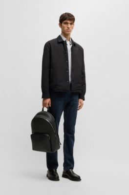 Relaxed-fit overshirt with lightweight padding, Black