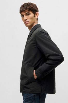 Relaxed-fit overshirt with lightweight padding, Black