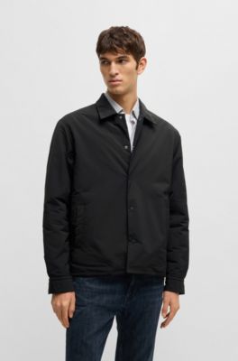 Relaxed-fit overshirt with lightweight padding, Black