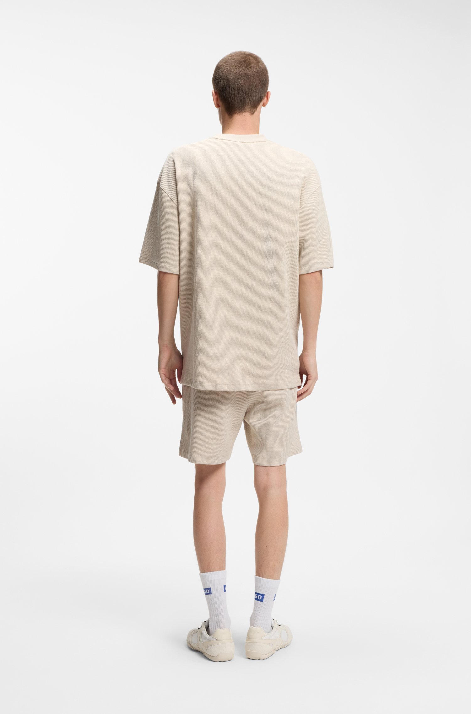 Hugo Cotton-jersey T-shirt with blue logo patch herr – bild 3