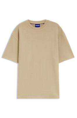 Cotton-jersey T-shirt with blue logo patch 1