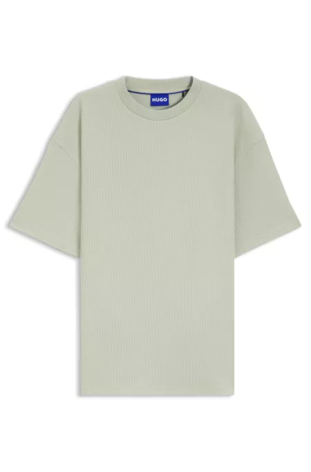 Cotton-jersey T-shirt with blue logo patch