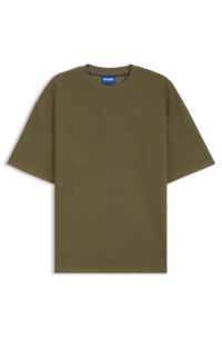 Cotton-jersey T-shirt with blue logo patch, Green