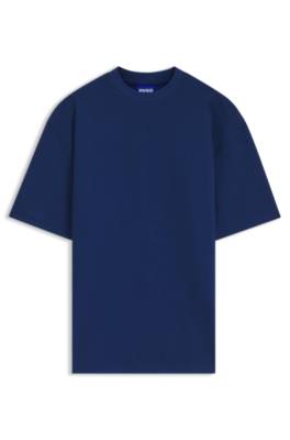 Hugo Cotton-jersey T-shirt with blue logo patch herr – bild 4