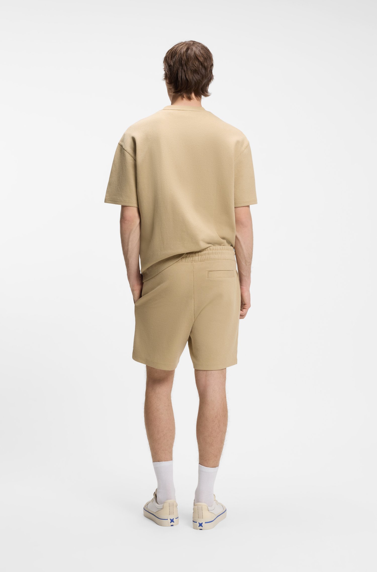 Hugo Loose-fit shorts in a waffle-structured cotton blend herr – bild 3