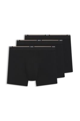 Three-pack of boxer briefs in a bamboo blend, Black / Grey / Blue