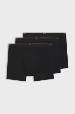 Three-pack of boxer briefs in a bamboo blend, Black / Grey / Blue