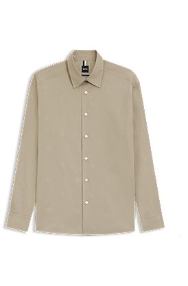 Relaxed-fit cotton shirt with embroidered Double B monograms