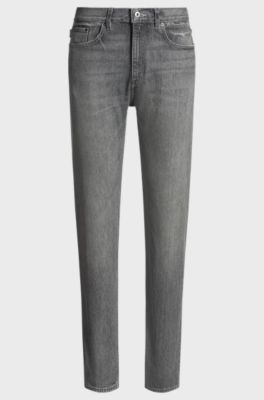 Slim-fit jeans in grey tinted stretch denim, Grey