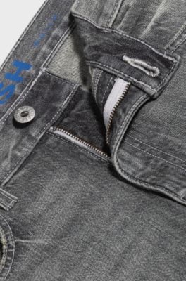 Slim-fit jeans in grey tinted stretch denim, Grey