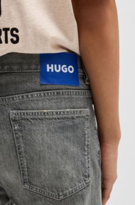 Slim-fit jeans van stretchdenim in grijstint, Grijs