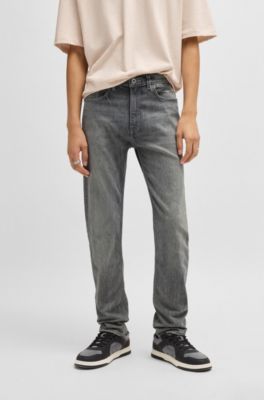 Slim-fit jeans in grey tinted stretch denim, Grey
