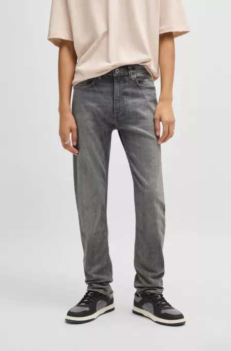 Slim-fit jeans in grey tinted stretch denim