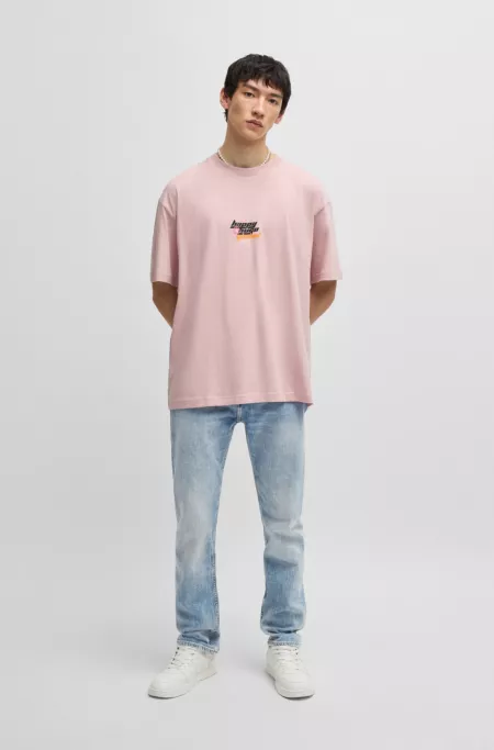 Slim-fit jeans in mid-blue tinted stretch denim