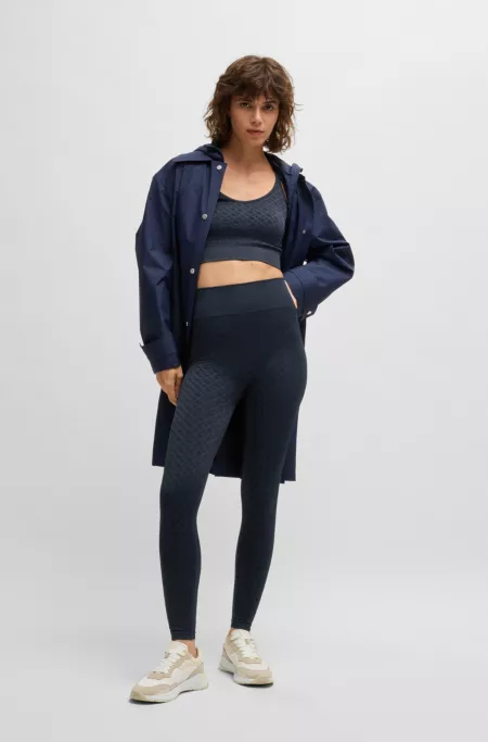 Active sports top in ribbed stretch jersey