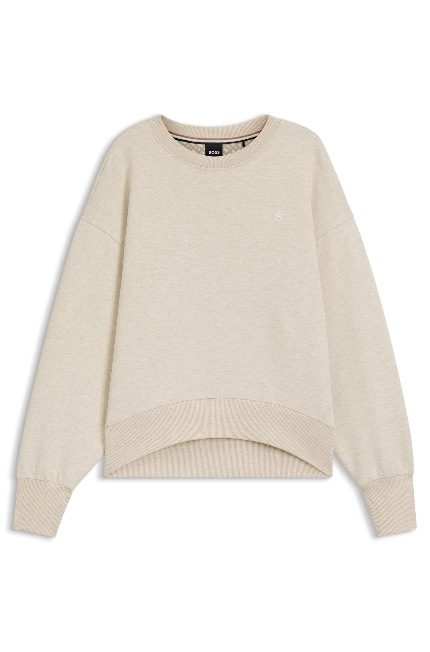 Boss Cotton-blend sweatshirt with Double B monogram dam