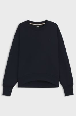 Cotton-blend sweatshirt with Double B monogram, Dark Blue