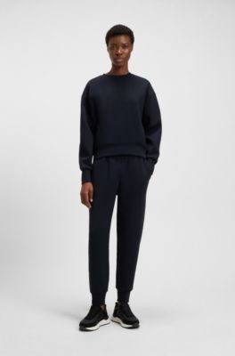Cotton-blend sweatshirt with Double B monogram, Dark Blue