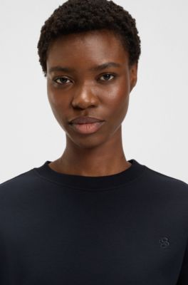 Sweatshirt van een katoenmix met Double B-monogram, Donkerblauw