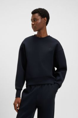 Cotton-blend sweatshirt with Double B monogram, Dark Blue