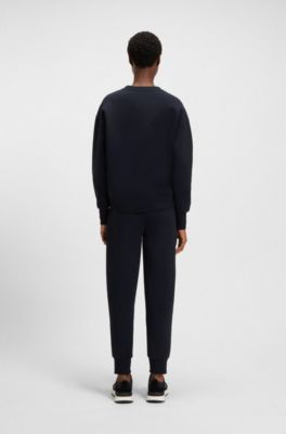 Cotton-blend sweatshirt with Double B monogram, Dark Blue