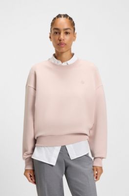Cotton-blend sweatshirt with Double B monogram, light pink