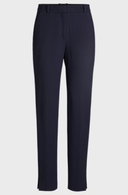 Dressletic slim-fit trousers in stretch fabric, Dark Blue