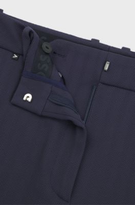 Dressletic slim-fit trousers in stretch fabric, Dark Blue