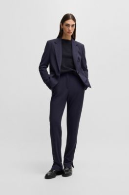 Dressletic slim-fit trousers in stretch fabric, Dark Blue
