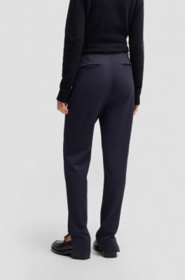 Dressletic slim-fit trousers in stretch fabric, Dark Blue