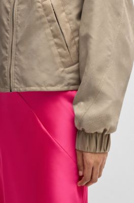 Water-repellent bomber jacket with python jacquard, Gold tone