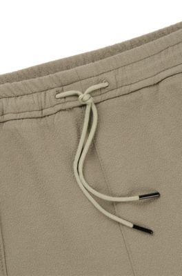 Relaxed-fit shorts in stretch Oxford fabric, Light Brown