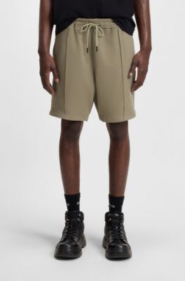 Relaxed-fit shorts in stretch Oxford fabric, Light Brown