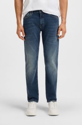 Maine regular-fit jeans in soft-motion denim, Dark Blue