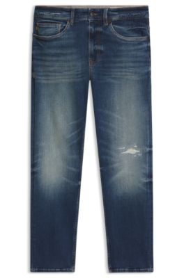 Delaware slim-fit jeans in blue super-stretch denim, Dark Blue