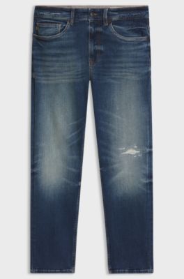 Delaware slim-fit jeans in blue super-stretch denim, Dark Blue