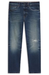 Delaware slim-fit jeans in blue super-stretch denim, Dark Blue