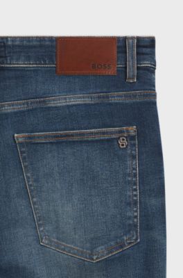 Delaware slim-fit jeans in blue super-stretch denim, Dark Blue