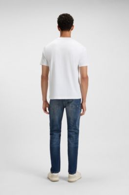 블루 슈퍼 스트레치 데님 Delaware 슬림 핏 진, 다크 블루