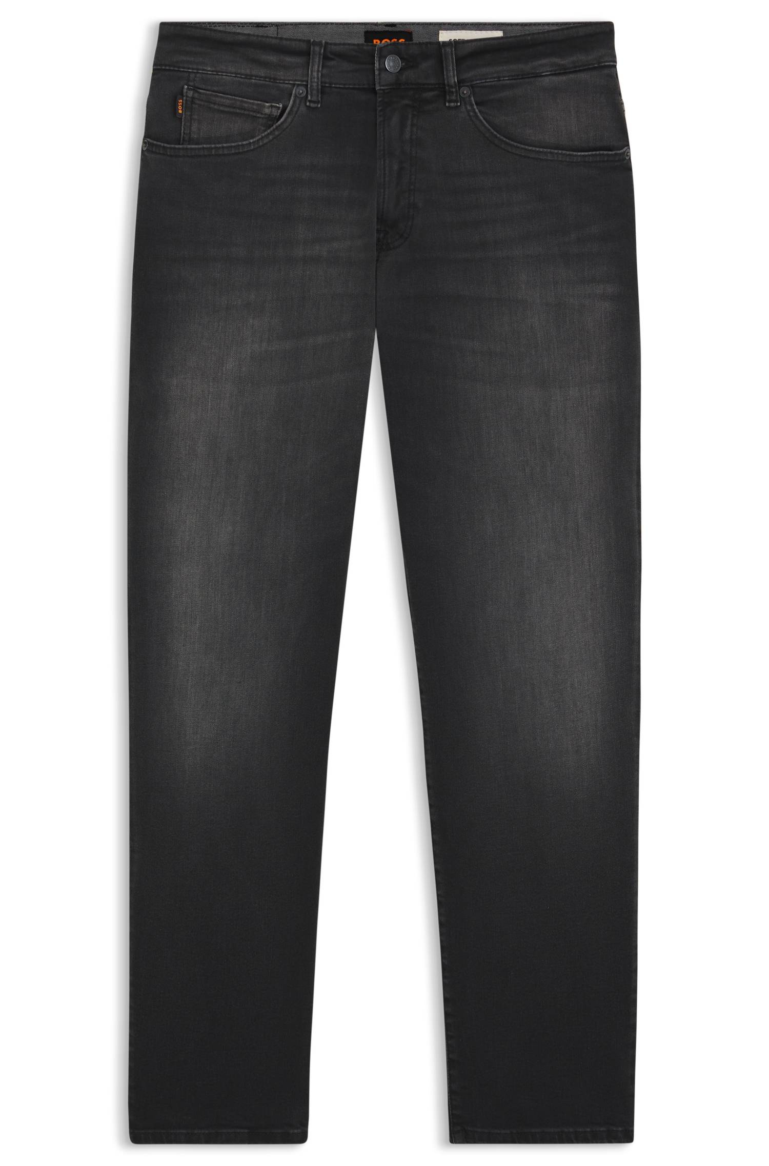 Boss Maine regular-fit jeans in black super-stretch denim herr – bild 4
