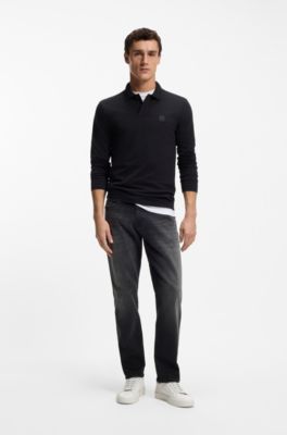 Maine regular-fit jeans in black super-stretch denim, Black