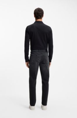 Maine regular-fit jeans in black super-stretch denim, Black